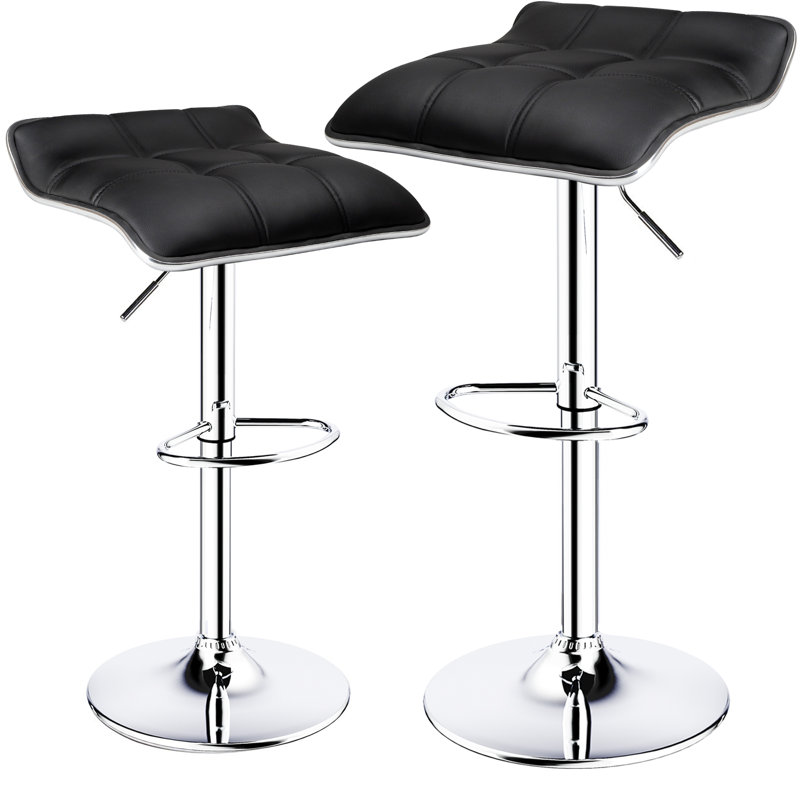 Tabouret de bar réglable à hauteur variable, Noir