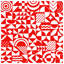 Couvertures de formes géométriques rouges et blanches-130110778