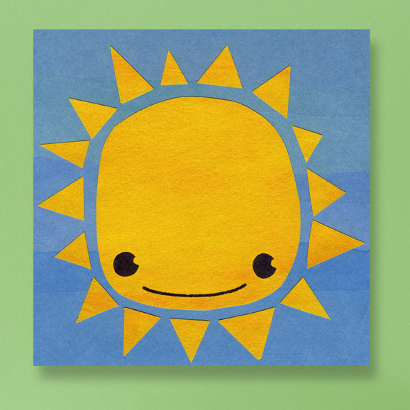Soleil, art sur toile tendue, H 12 po x l 12 po x P 1,5 po
