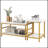 Coffee Tables Set of 2, 2-Rier Rectangle and Round Coffee Table with Storage Shelves