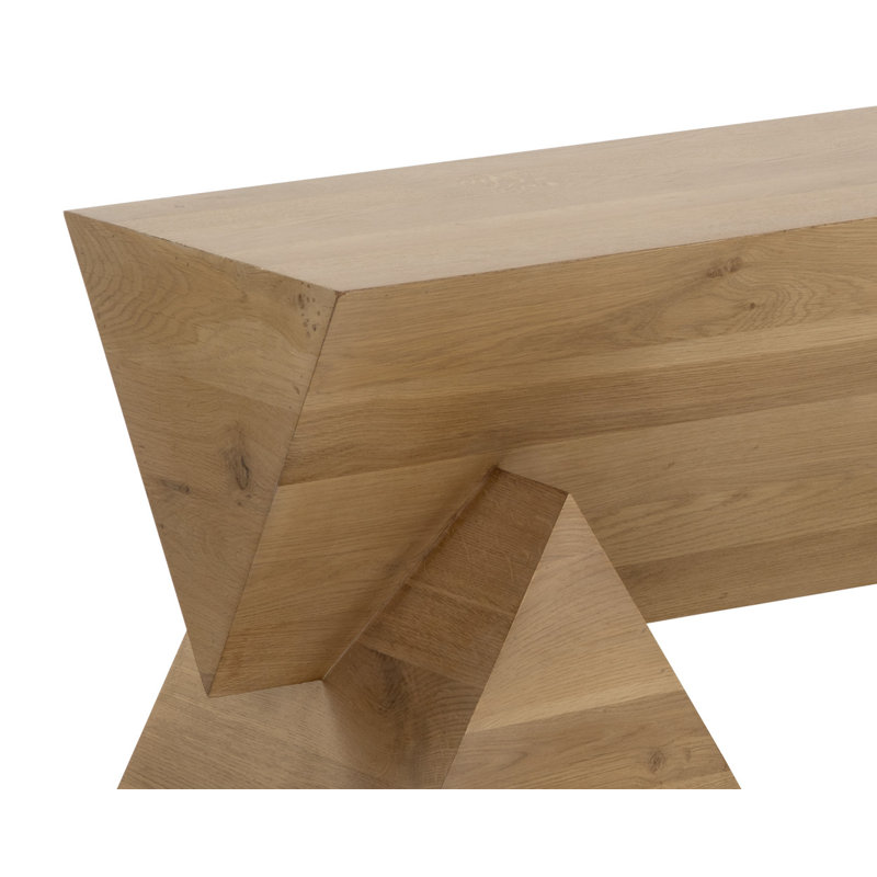 Gregor Solid Wood Bench, Rustic Oak
