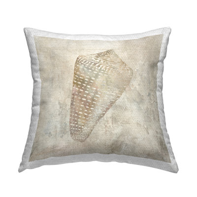 Rustic Seashell Illusion Outdoor Printed Pillow by Carol Robinson