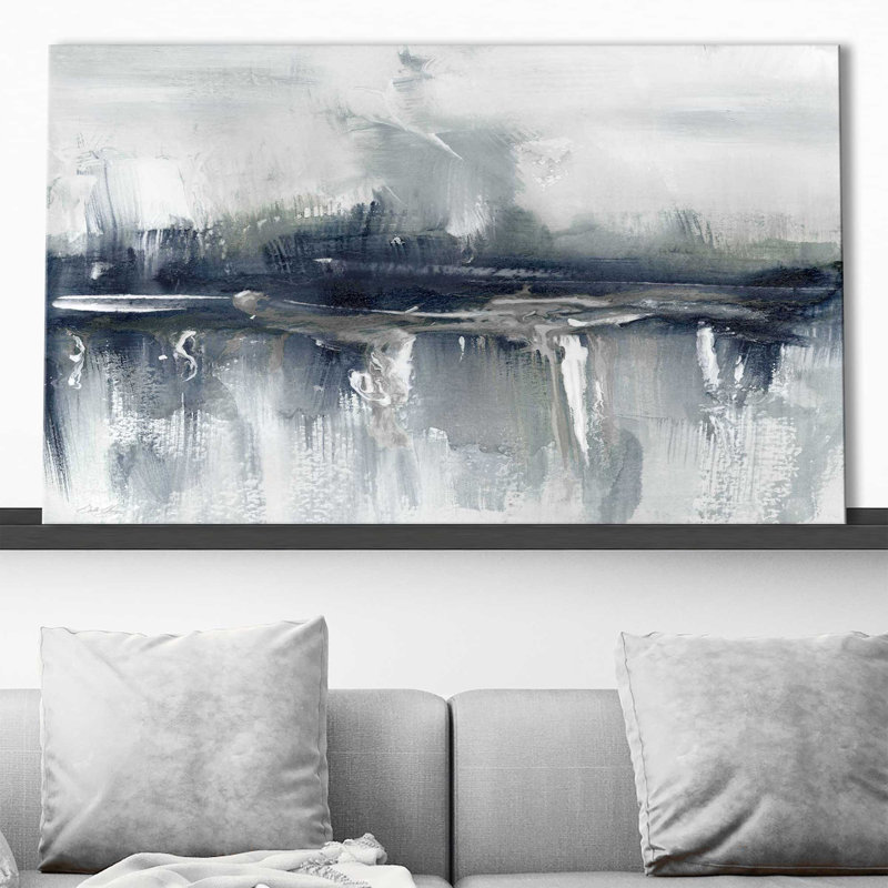 Indyscape II par Stella Chang - Peinture, L 30 po x H 18 po, Toile tendue