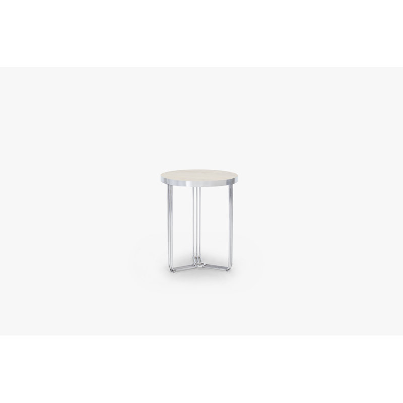 Ariss Frame End Table, Pale Oak, Chrome