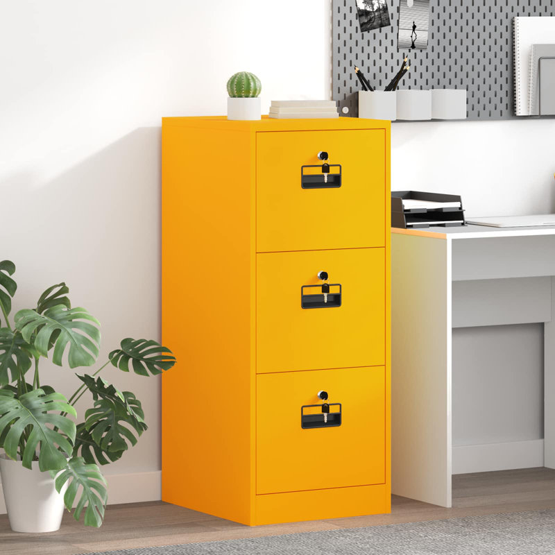Storage Cabinet, Mustard Yellow
