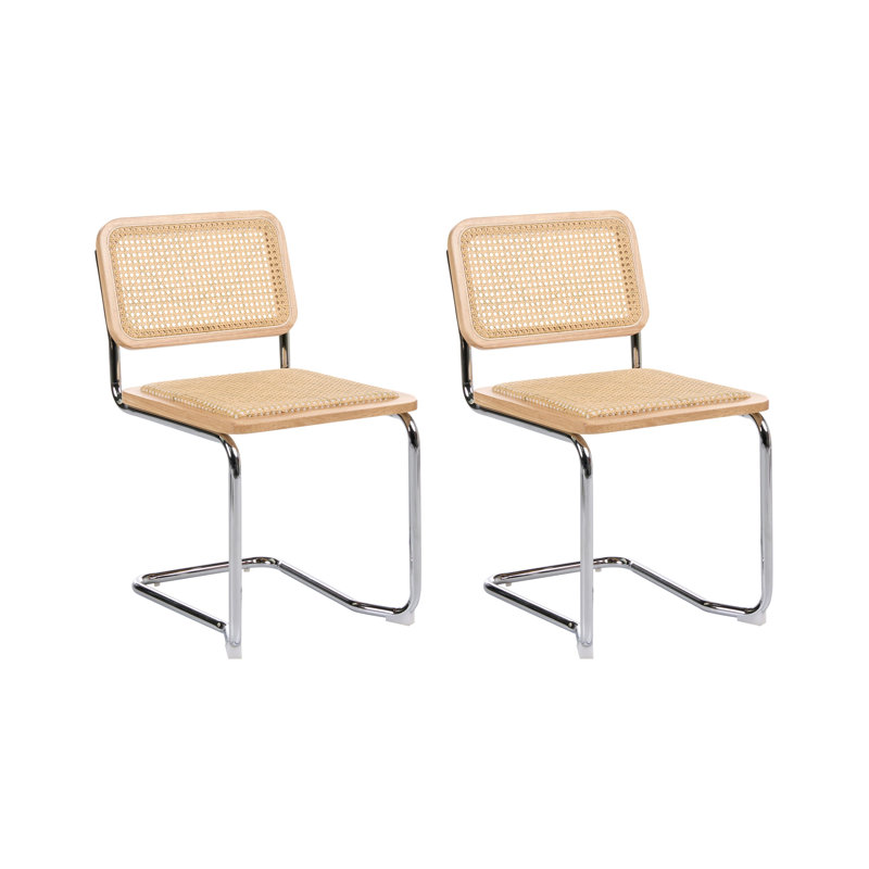 Alyias 49cm H Ladder Back Cantilever Chair, Light Wood