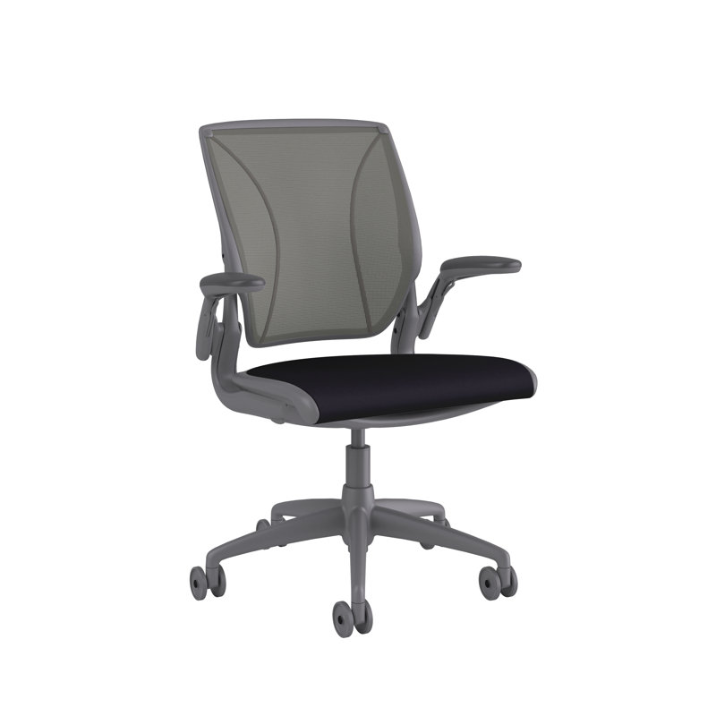 Mesh Task Chair, Corde/Thalo, Monofilament Stripe/Green, Black