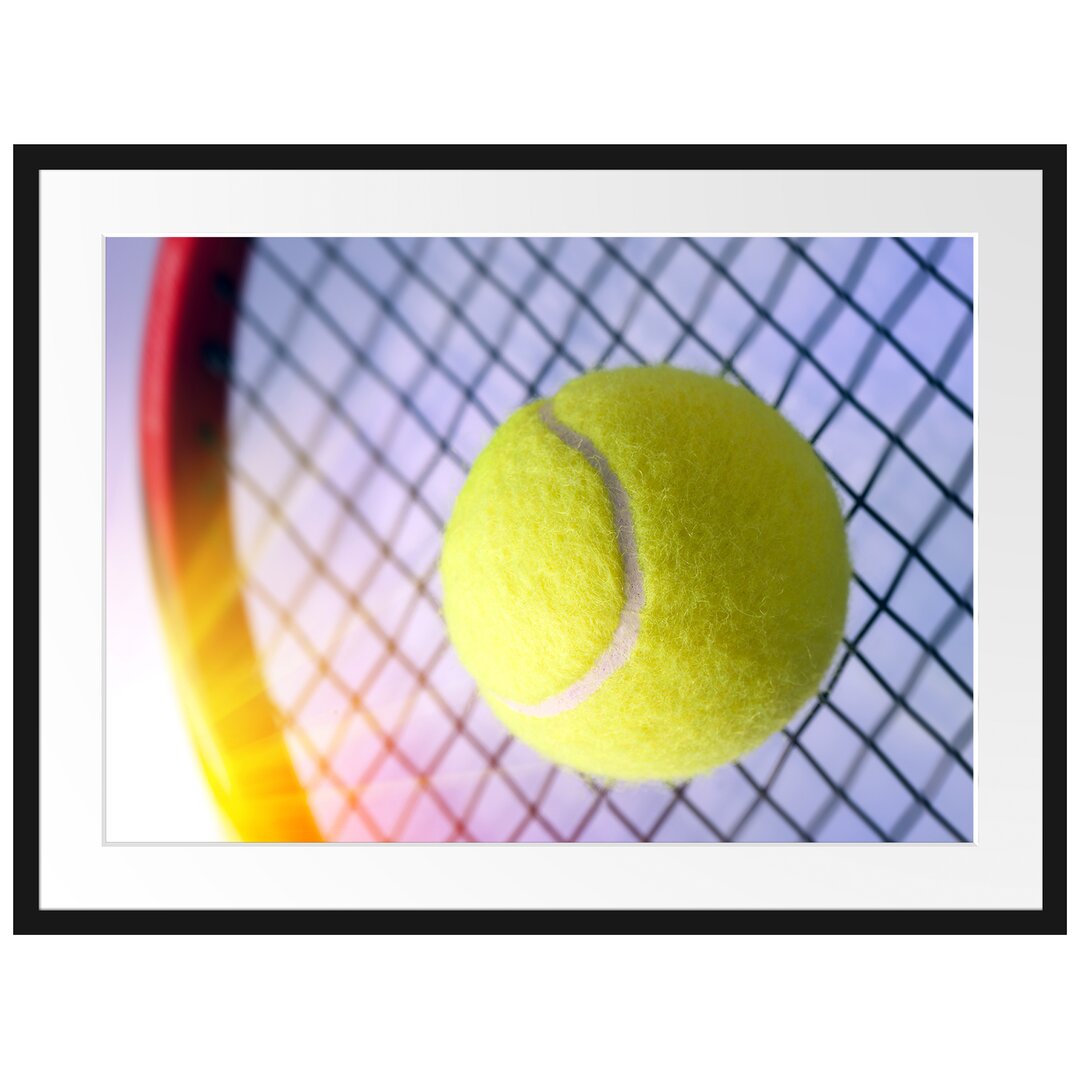 Gerahmtes Poster Tennisschläger Tennisball