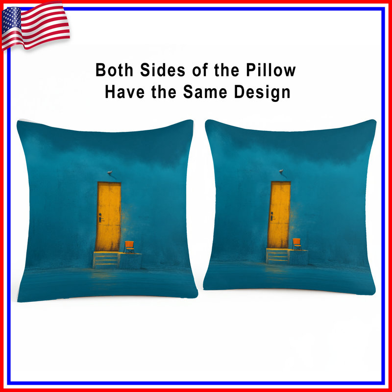 Yellow Door Throw Pillow, Architecture Double Sided Pillows, 26 x 26 inches