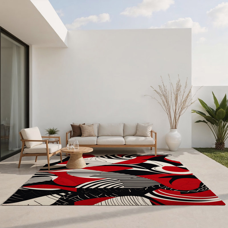 Tapis intérieur et extérieur Flame Rift, Rectangle 9 pi x 12 pi