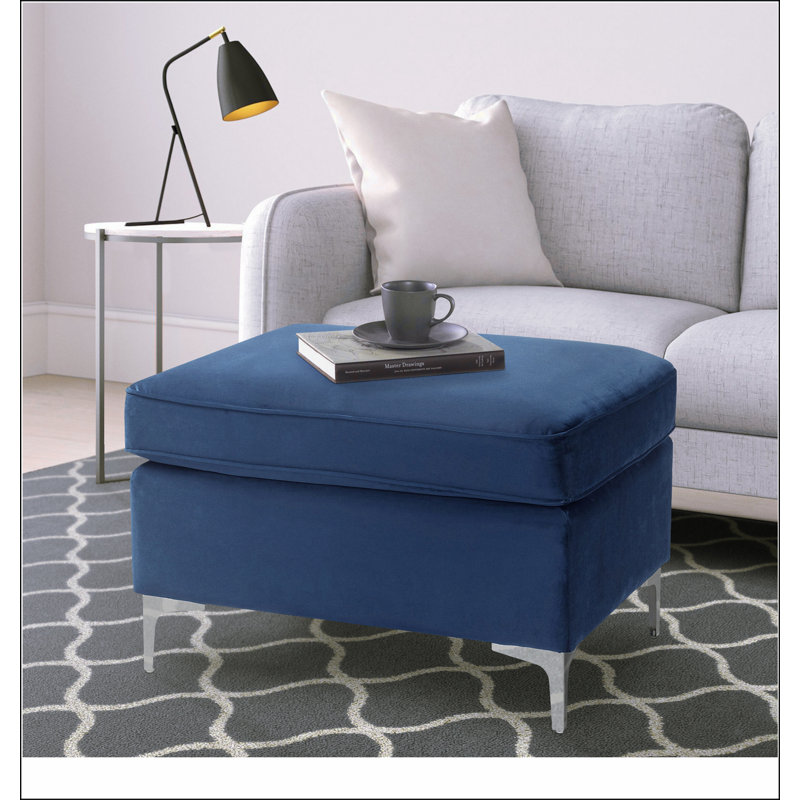 Repose-pieds bleu rectangulaire, Bleu