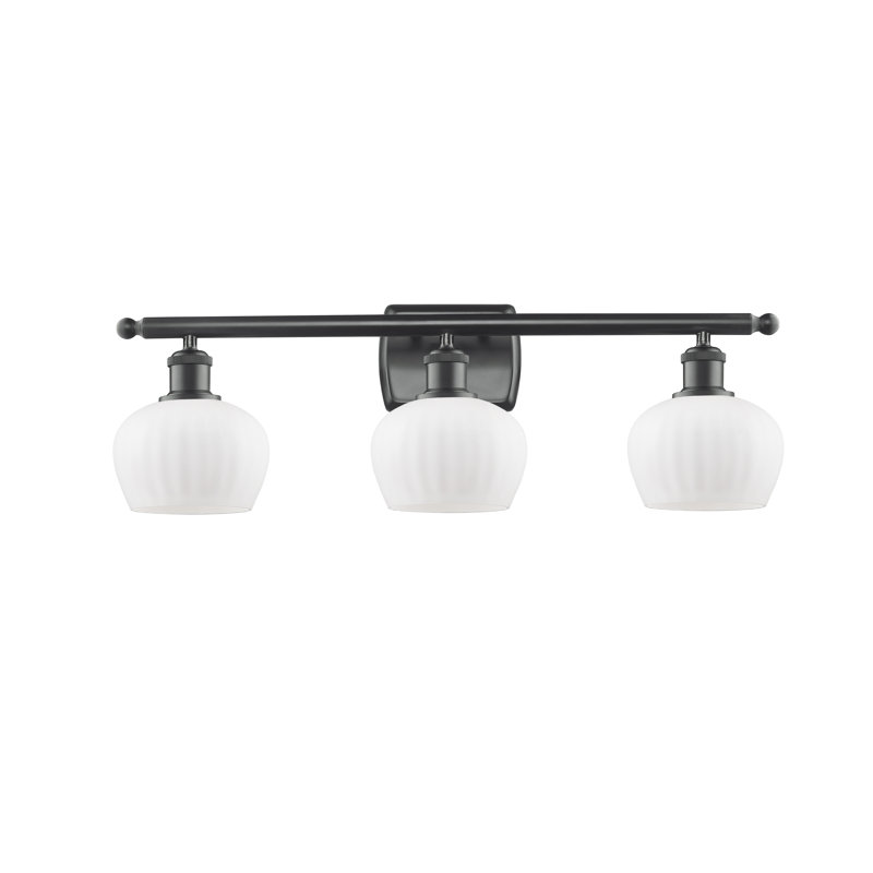 Éclairage de salle de bain à intensité variable 3 lumières Patrina, Noir mat, Blanc mat, Ampoule non incluse