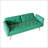 Luxurious Green Velvet Sofa Bed With Nail Head Trim And Matching Throw Pillow For Elegant Comfort