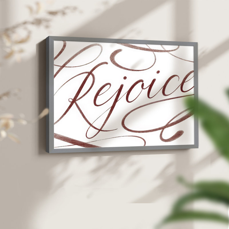 Rejoice -Framed Print - Restickable, Grey, 11" H x 14" W