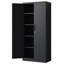 Grande armoire noire de 72 pouces avec tablettes réglables, serrure à 3 points pour un rangement sécuritaire, garage et atelier verrouillables en acier convenable, intérieur spacieux