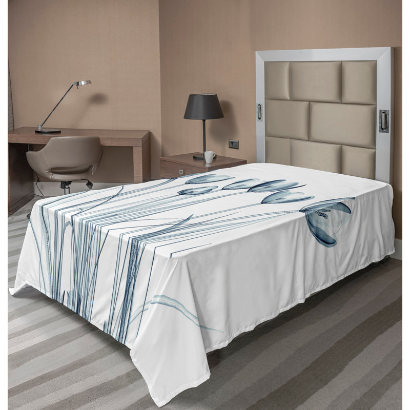 Drap tulipe à effet solaire Ambesonne, Drap plat pour lit simple