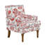 Chaise d'appoint florale avec garniture cloutée et pieds en bois massif