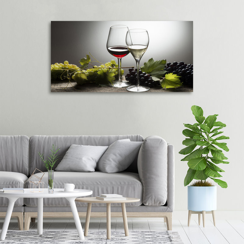 Wine And Grapes - No Frame Print on Canvas
