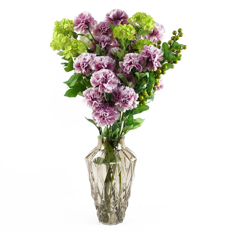 Pack of 6 x 70cm Pink Carnation Stem, Pink