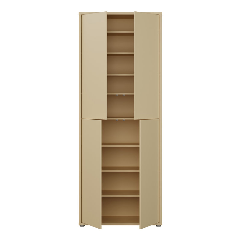 Alice Springs 16 Pair Shoe Storage Cabinet, Yellow