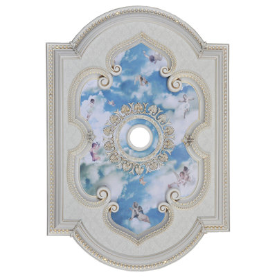 Médaillon de plafond ovale rectangulaire sky center