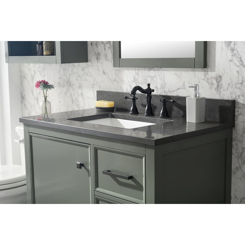 Ensemble de meuble-lavabo simple 36 po, Étain, vert