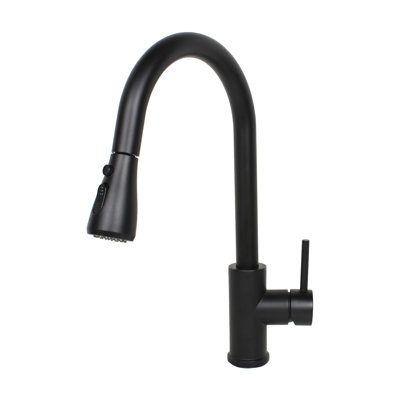 Robinet de cuisine coulissant en laiton massif noir mat