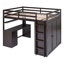 Lit mezzanine double avec tiroirs, bureau et garde-robe-817003557