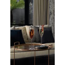 Optic Pink Set of 8 Champagne Flutes by Cristal Darques Optic 