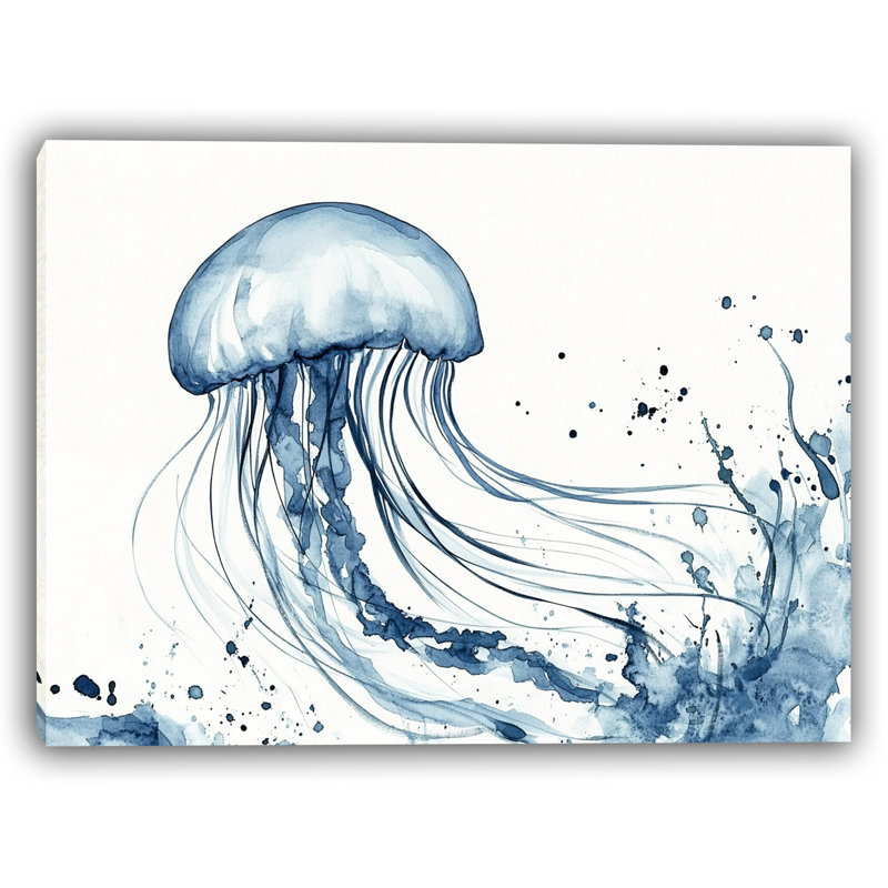 Reproduction d'art «Tidal Grace - Flowing Blue Jellyfish»