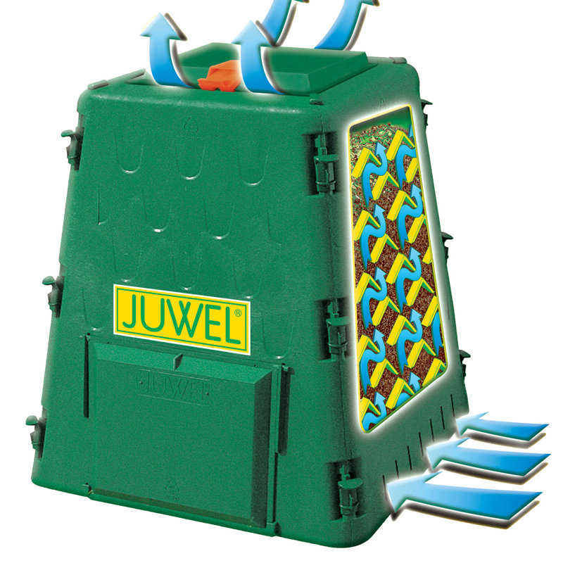 AeroQuick 77 Gallons Plastic Outdoor Stationary Composter with Latching Lid
