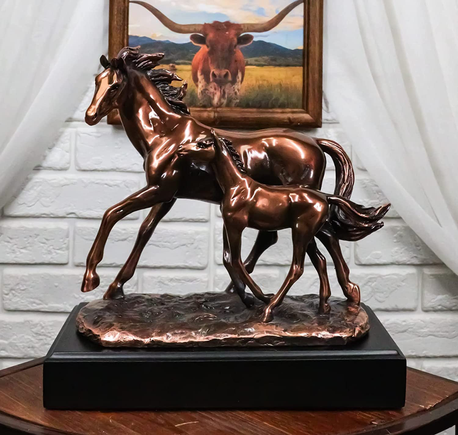 Leonardo Bronzed Horse & Foal Ornament – Resin Figurine, Perfect Horse Lover Gift