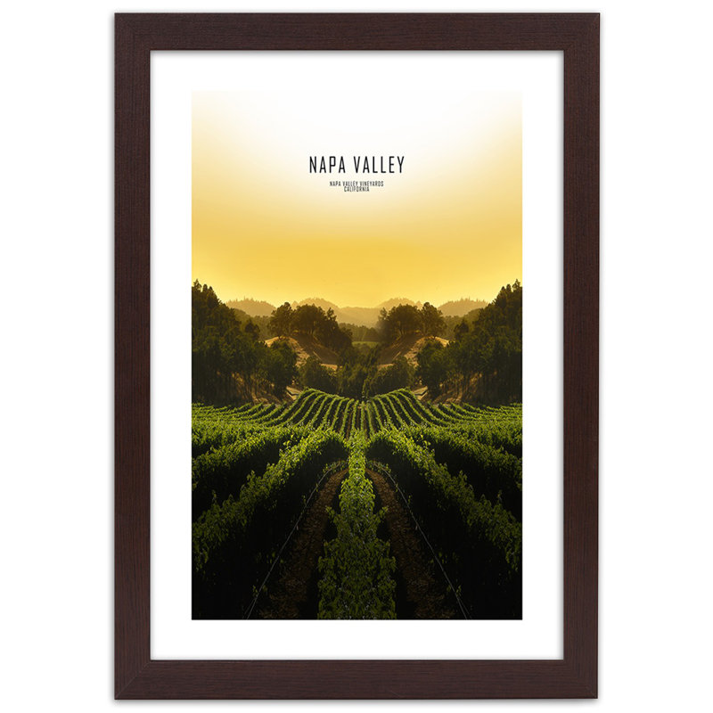 Napa Valley Landscape - Single Picture Frame Print, 100cm H x 70cm W, Brown