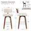 Tabouret de bar et de comptoir pivotant en cuir Derek-1827681350