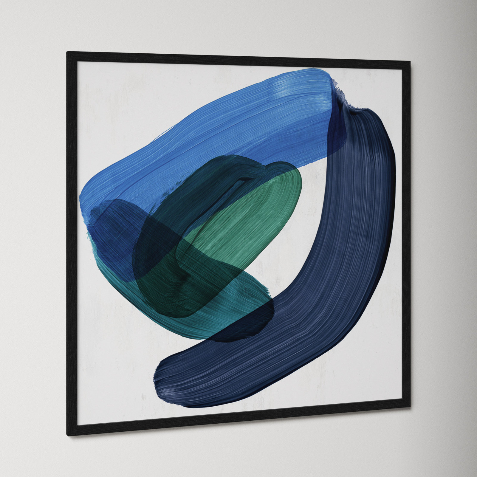 Smooth Bend II Painting, 32" H x 32" W x 0.75" D, Black