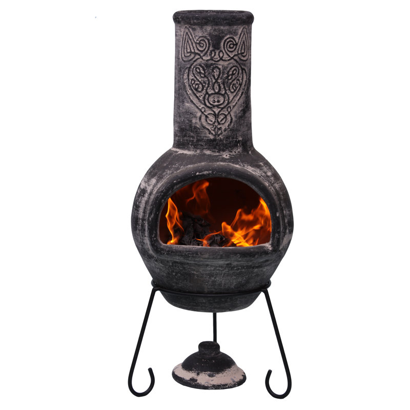 Wulfryc Column Clay Smokeless Chimnea, Black