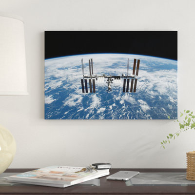 " The International Space Station In Orbit Above Earth " Color Photography