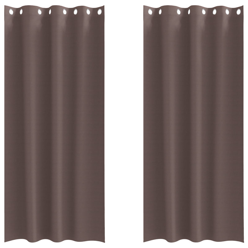 Tacorian Curtain Pair, Dark Brown, 140cm Width x 225cm Drop