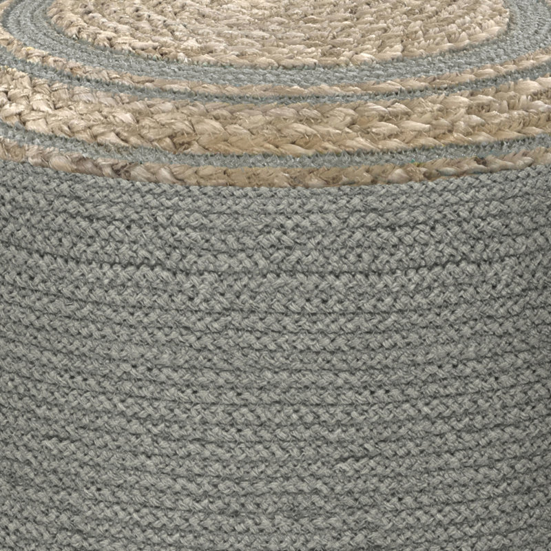 Pouf rond tressé - gris tourterelle