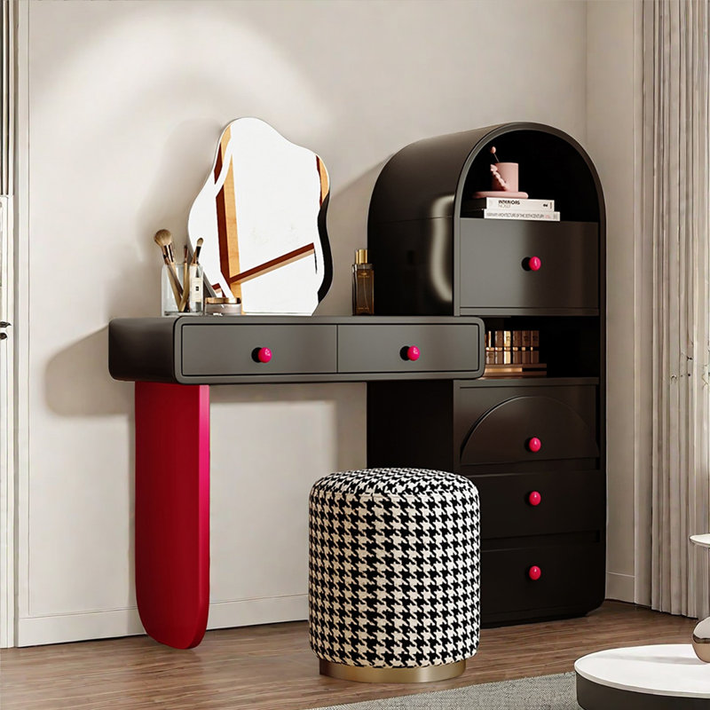 Coiffeuse Fraiser, Noir / rose