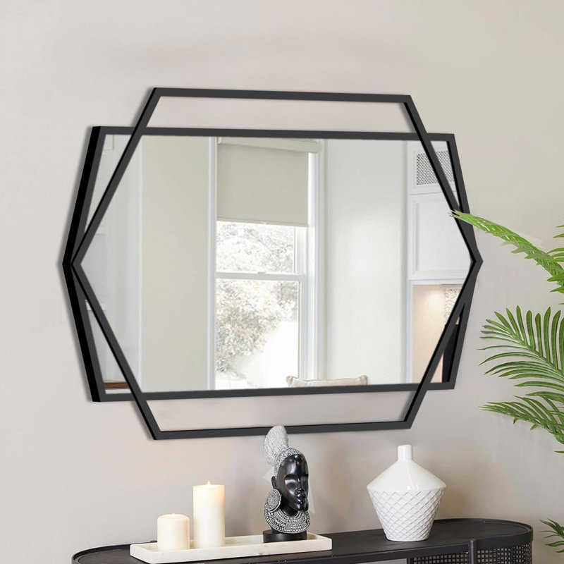 Miroir de salle de bain Hexagonal, 36 po x 26 po