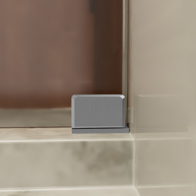 Glass To Wall Mount Pivot Hinge With Reversible L Bracket 3/8" and 1/2" Glass Thickness Satin Chrome Finish