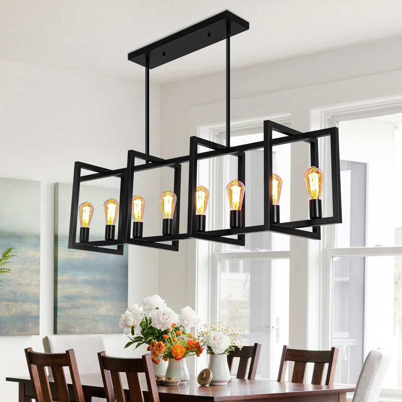 Luminaire suspendu noir 8 lumières Barbara