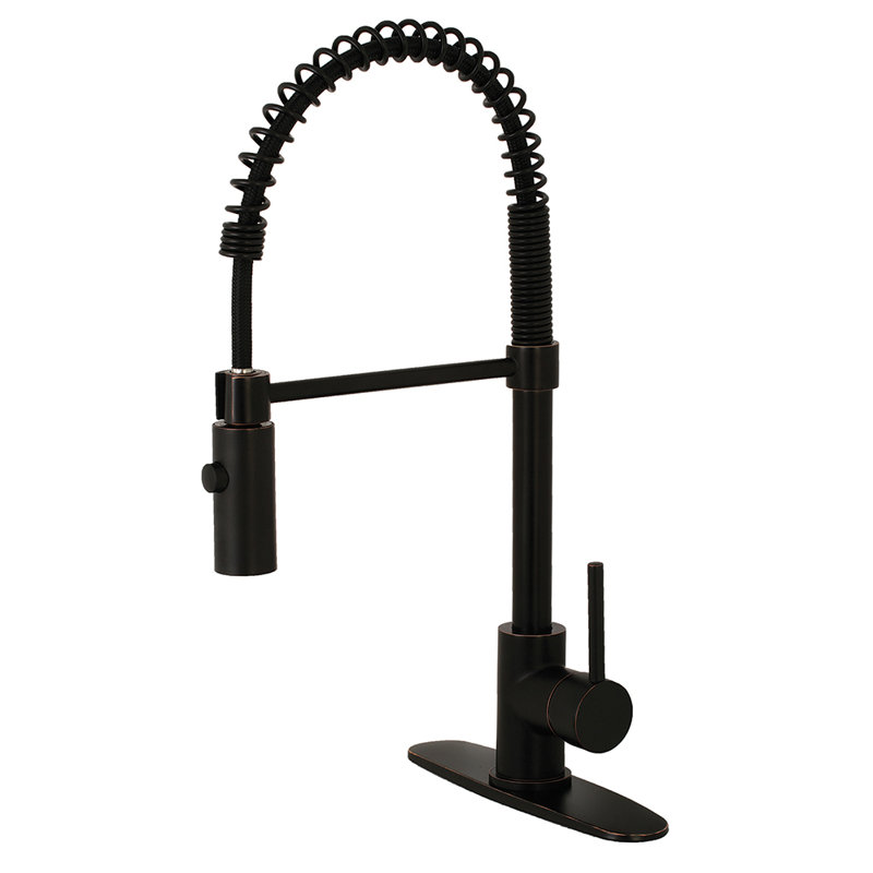 Robinet de cuisine à pré-rinçage à fixation sur comptoir à 1 trou Kingston Brass