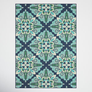 Blue Outdoor Rugs You'll Love | Wayfair