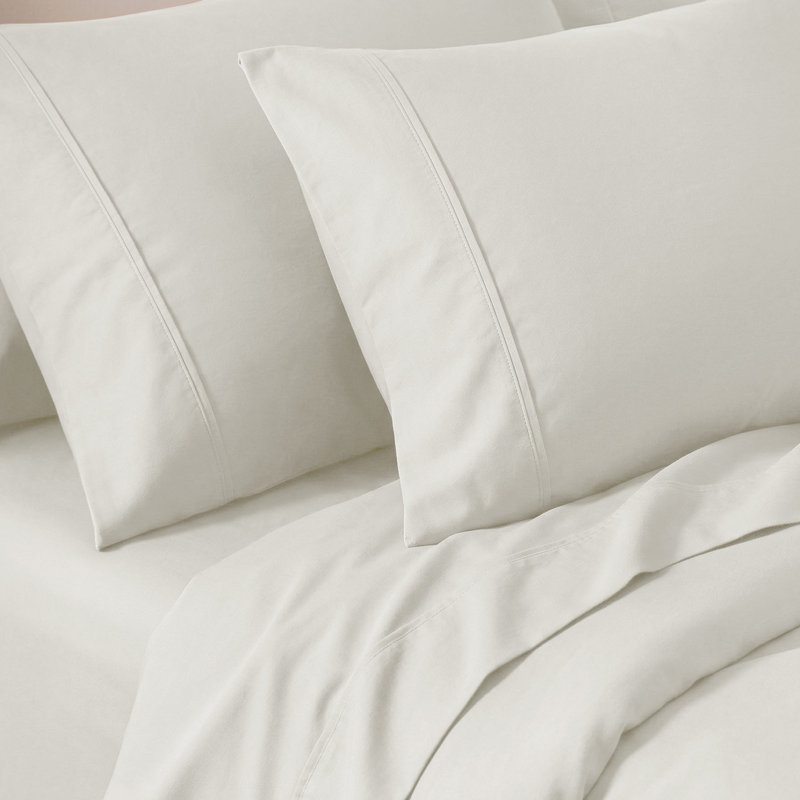 Cotton Blend 800 Thread Count Solid Pillowcase, Standard, Ivory