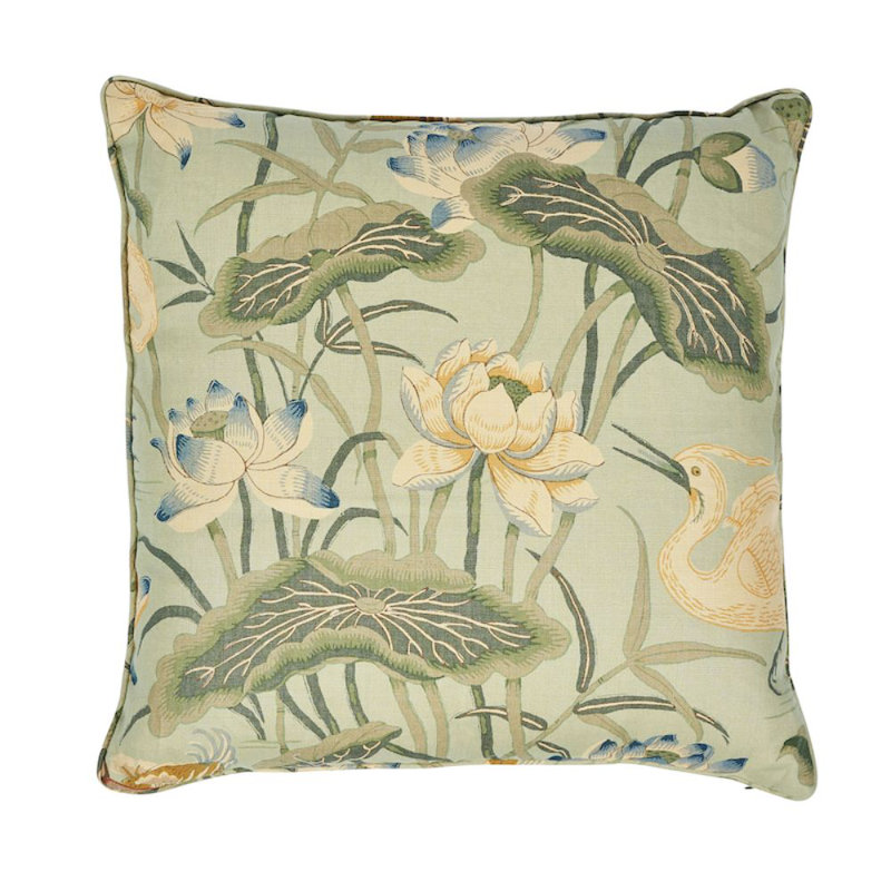 Coussin Lotus, Turquoise, 22 po x 22 po