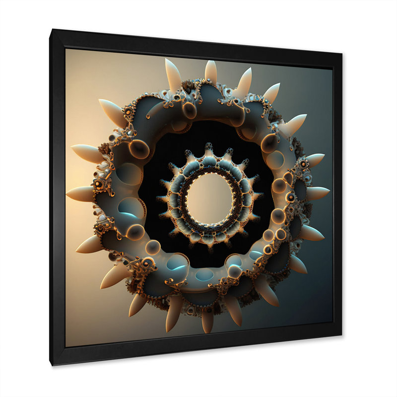 3D Fractal UniverseI sur impression sur toile, H 24 po x l 24 po x P 1 po, Cadre simple noir