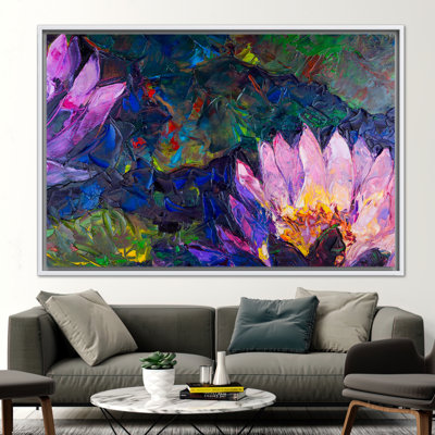 Abstract Lotus Flower Art Canvas: Modern Nature Wall Art for Contemporary Decor