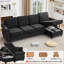 Canapé-lit modulaire coulissant 106,5 "avec ports de charge et matelas en mousse à mémoire de forme-595700061